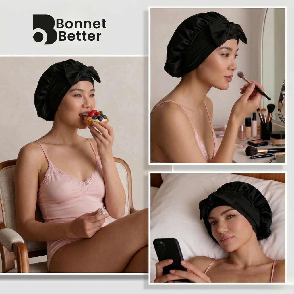 100% Pure Silk Hair Protection Bonnet