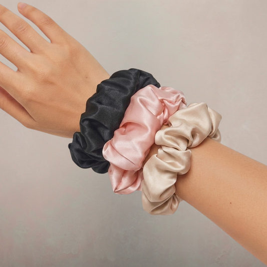 100% Mulberry Silk Scrunchies (3Pcs)