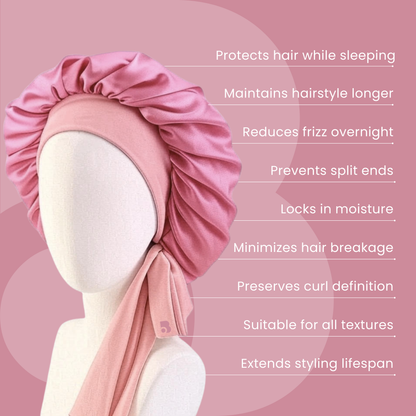 100% Pure Silk Hair Protection Bonnet